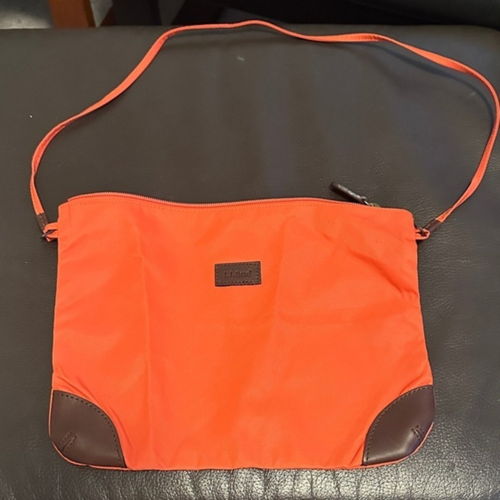 LL BEAN Orange Coral Pouch